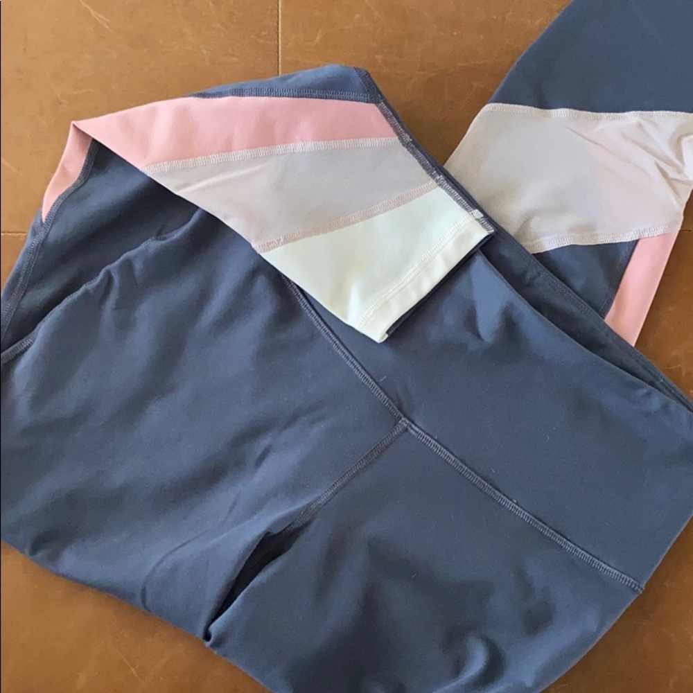 Old Navy Grey Pink Colorblock Leggings